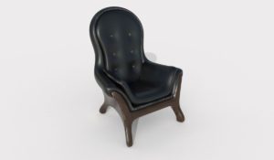Game Ready Old Leather Armchair 3D Model