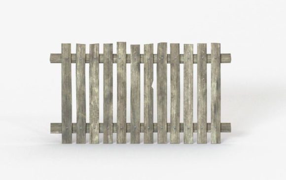Garden Wood Fence 3D Model