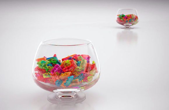 Glass Bowl With Candies 3D Model