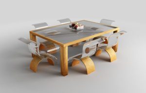 Glass Decorative Dining Table 3D Model