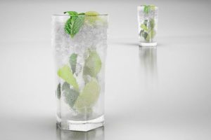 Glass of Mojito With Ice 3D Model