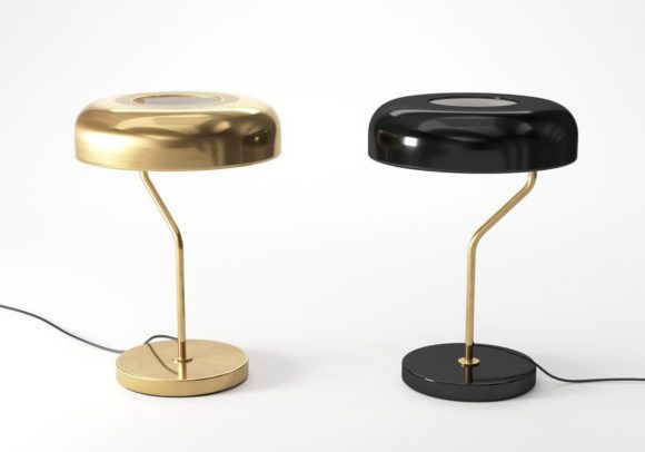 Gold Metal Desk Lamp 3D Model