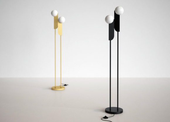 Gold and Black Floor Lamp 3D Model