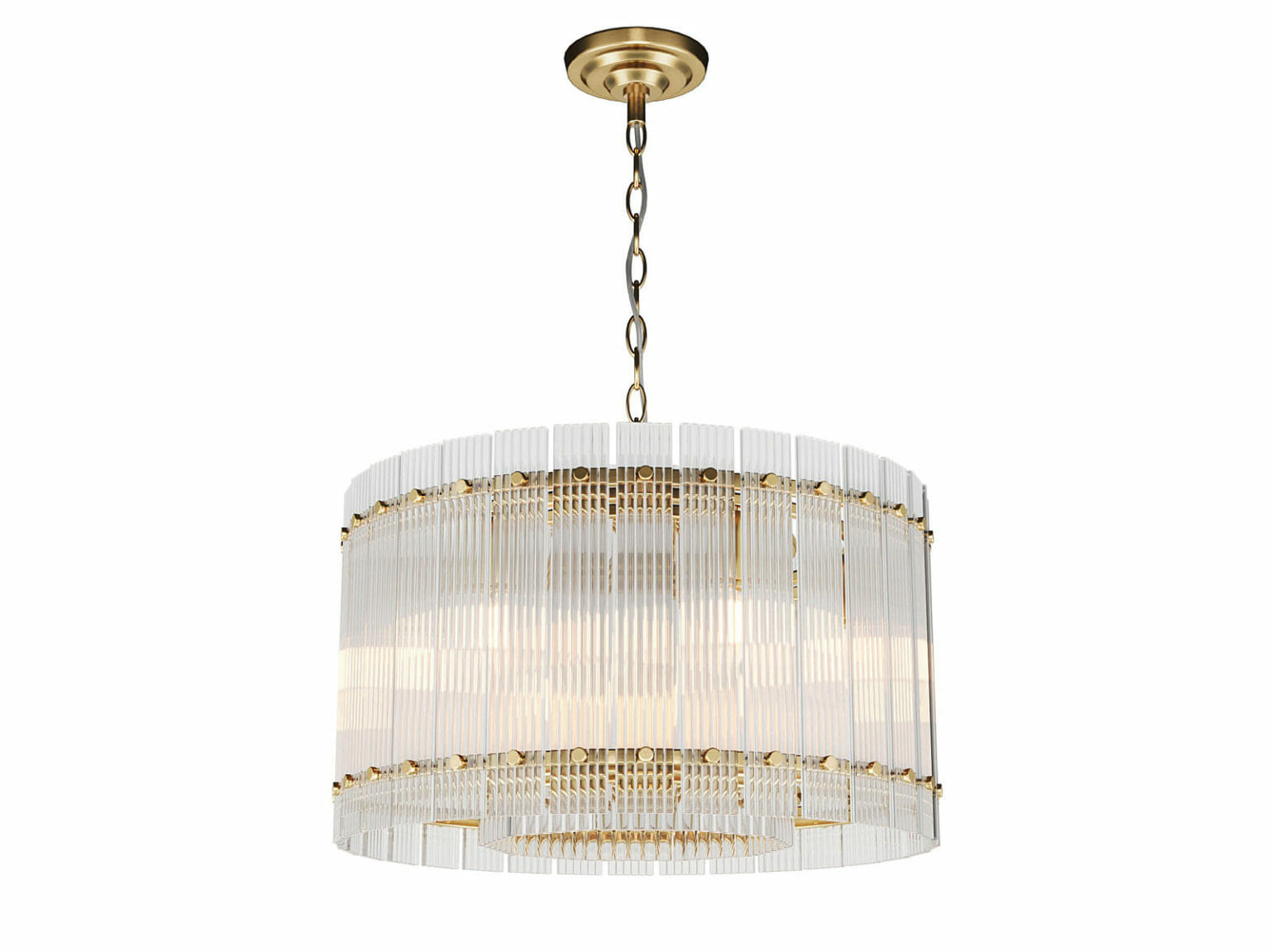 Gold and Chrystal Hanging Chandelier 3D Model Ceiling Lights, Chandelier