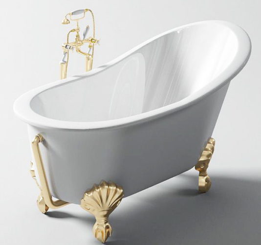  Golden Bathtub 3D Model