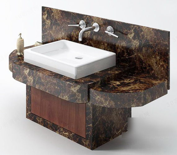  Granite Bathroom Sink 3D Model
