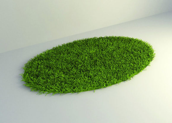 Grass Green Round Carpet 3D Model