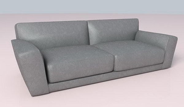Grey Leather Sofa 3D Model