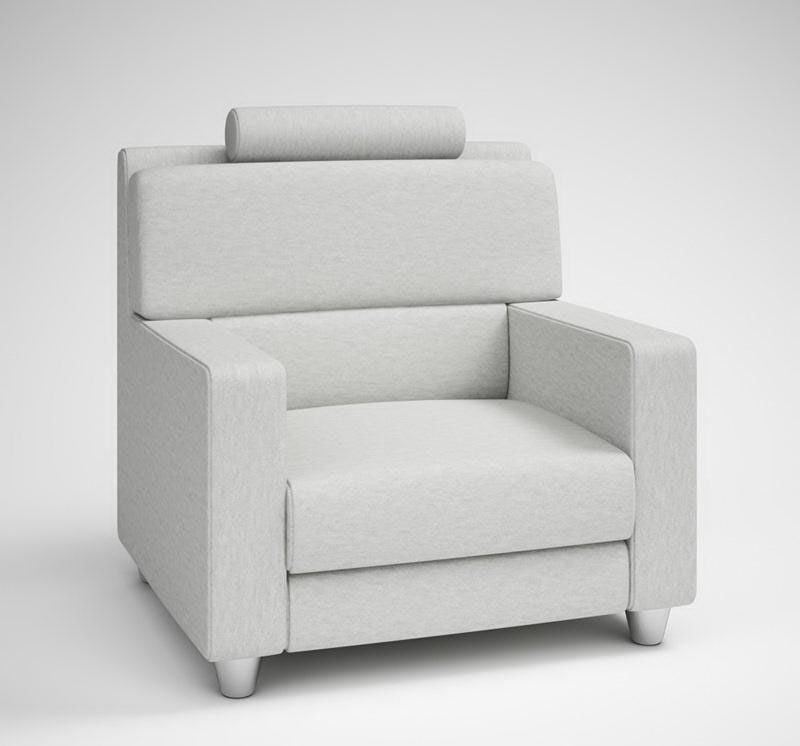 Grey Soft Armchair 3D Model