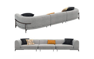 Grey Triple Sofa 3D Model