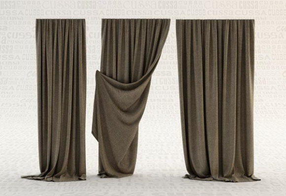 Grey curtain 3D Model