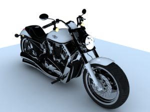 Harley Davidson Chopper Motorcycle 3D Model