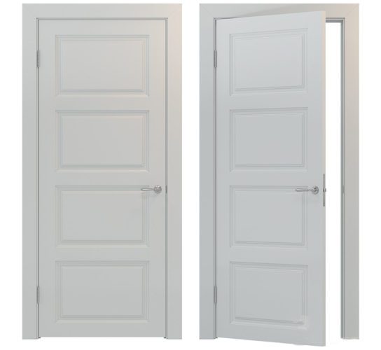 Interior White Wooden Door Free 3D Model