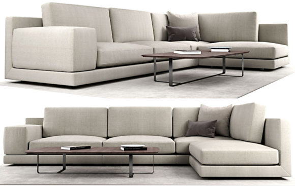 Italian Design Corner Sofa 3D Model