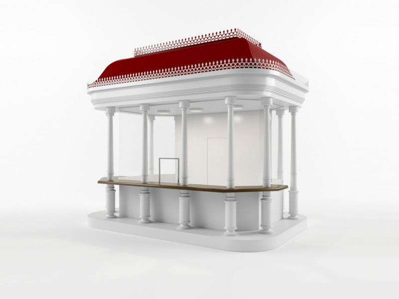 Kiosk Design 3D Model Architectural Tools