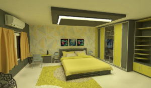 Low poly Bedroom 3D Interior Scene