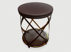 Low poly Leather Stool 3D Model