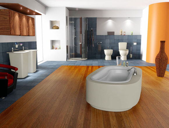 Luxury Bathroom Design 3D Interior Scene