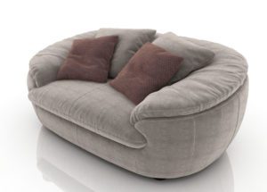 Luxury Textile Sofa 3D Model