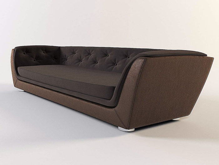 Luxury Velvet Sofa 3D Model