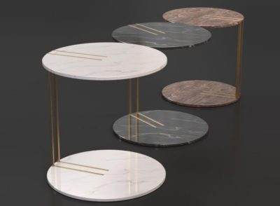 Marble And Metal Design Side Table 3D Model Table