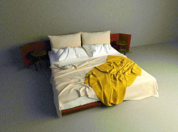  Messy Double Bed 3D Model