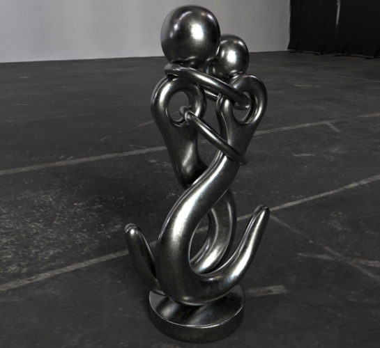 Metal Woman and Man sculpture 3D Model