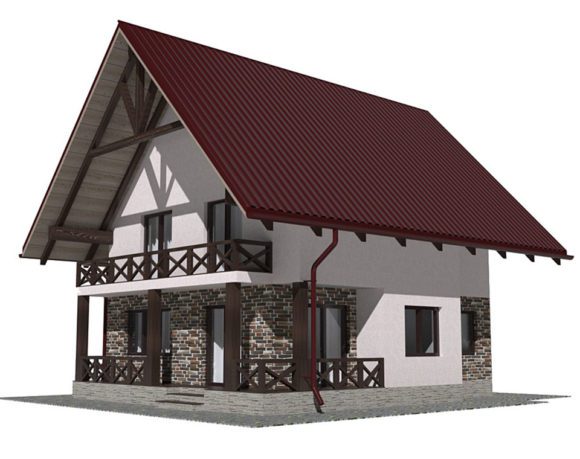 Modern Country Cottage 3D Model