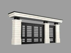 Modern Luxury House Garden Gate 3D Model