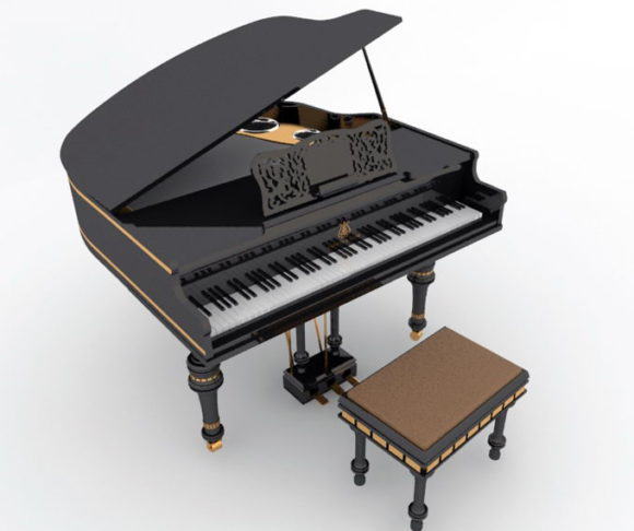 Modern Piano 3D Model