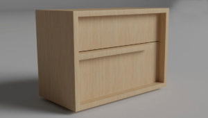 Modern Wood Bedroom Side table 3D Model