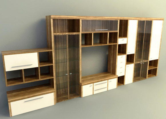  Modern Wood Cabinet Free 3D Model