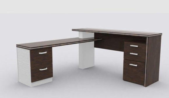  Office Desk Furniture 3D Model 2