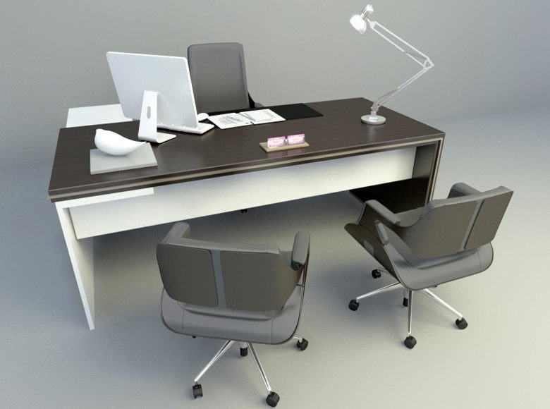 Bel terug ontwerper Observatie Office Desk and Chairs 3D Model