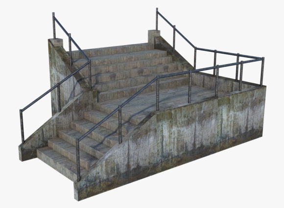 Old Dirty Stairs 3D Model