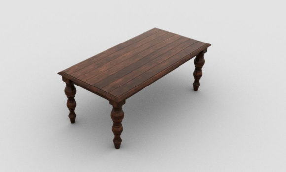 Old Wood Table 3D Model