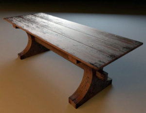 Old Wood Table Free 3D model