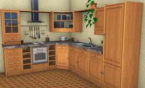 Old kitchen scene 3d model