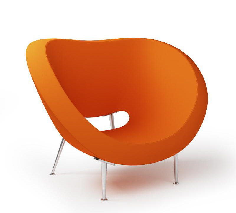 Orange Armchair 3D Model