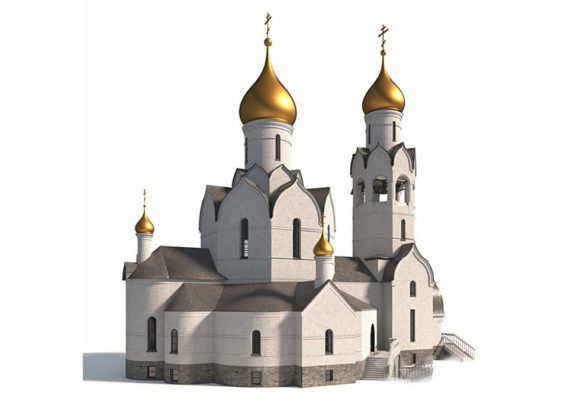 Orthodox Church Building Free 3D Model