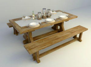 Outdoor Concept Dinning Table 3D Model