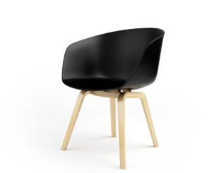 Plastic and Wood Shaped Armchair 3D Model