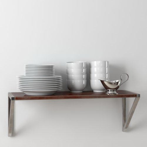 Plate, Cups, Bowl 3D Model