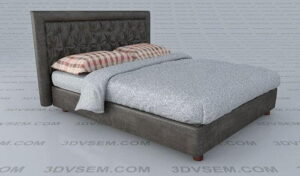 Pochette Modern Double Bed 3D Model