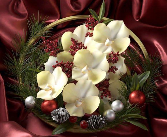 Realistic Christmas Wreath 3D Model
