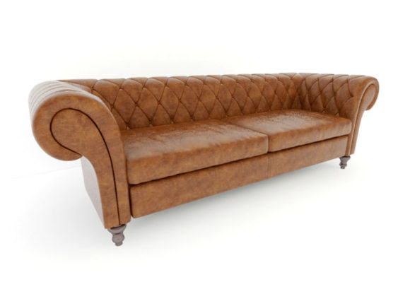  Realistic Leather Chesterfield 3D Model
