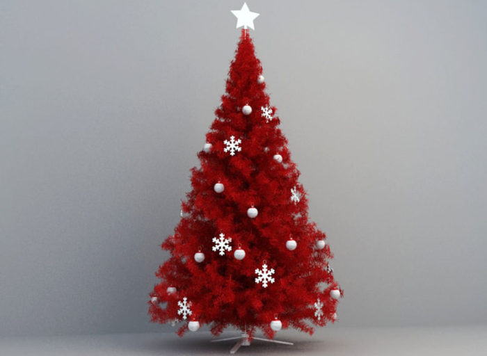 Red Christmas Tree 3D Model