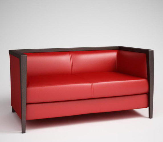 Red Double Sofa 3D Model