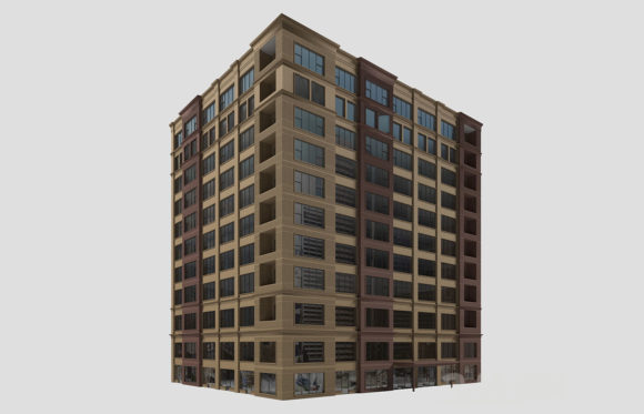 Residential Corner Building 3D Model