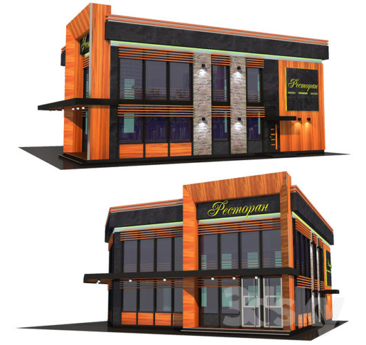 Restaurant Building Free 3D Model